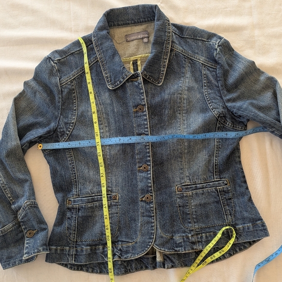 Tristan & Iseut Y2K Blue Jean Jacket XL fit L ptp 20" - Picture 3 of 7